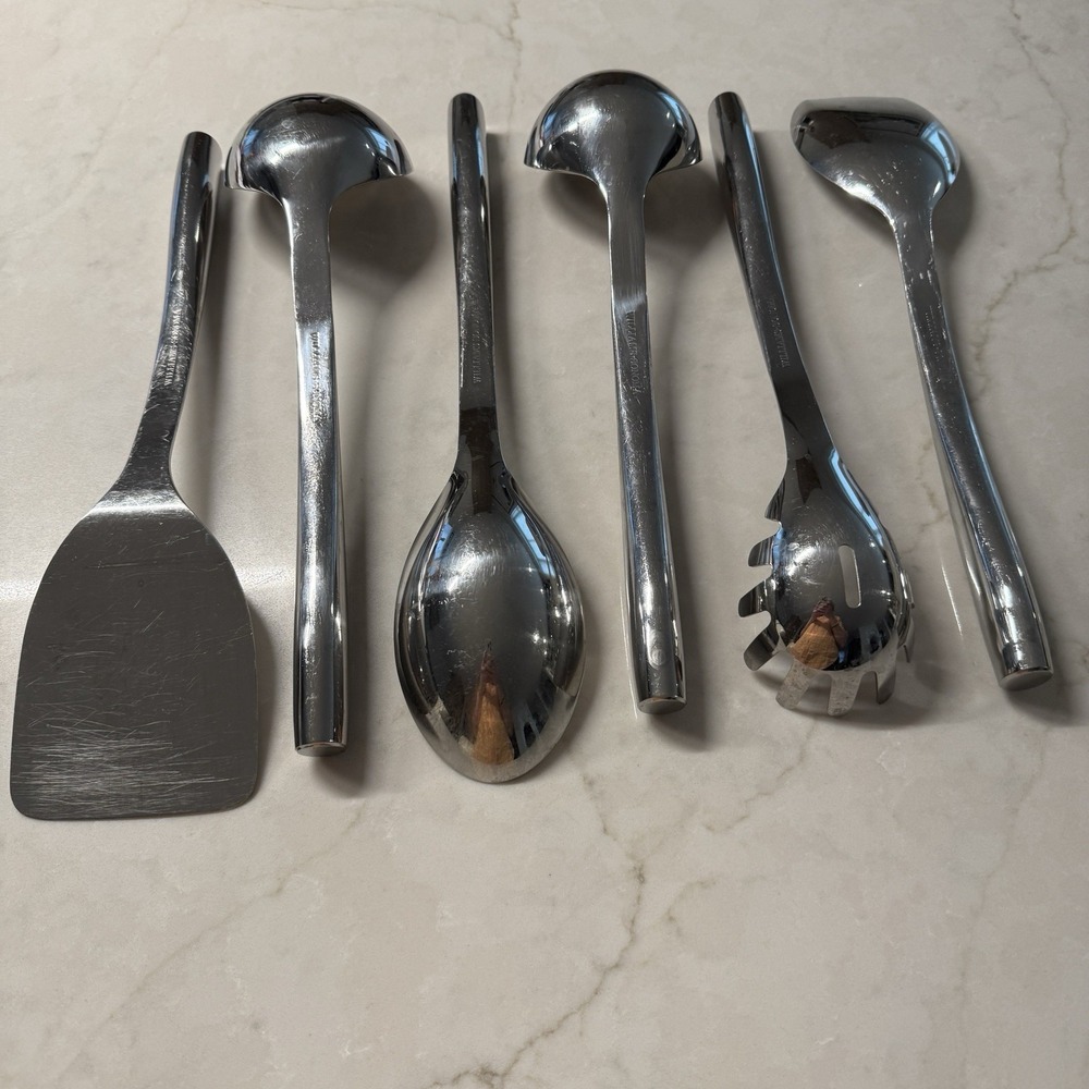 Set Of 6 Williams Sonoma Signature Stainless Steel Kitchen Utensils 13" Variety